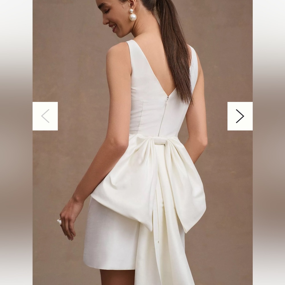 Sachin & Babi Archie V-Neck Back-Bow Mini Dress